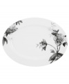 Subdued in shades of gray, the vivacious florals of Moonlit Garden dinnerware adorn this sleek oval serving platter with modern romance. In durable Lenox porcelain. Qualifies for Rebate