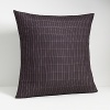 Delicate fronds in plum and pewter on a muted textured background. In 280-thread count combed cotton sateen. Imported.