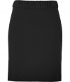 Cut a sleek silhouette in this wool-blend fitted skirt from Victor & Rolf - Wide gathered waistband, fitted, concealed back zip closure sure - Pair with an oversized blouse and platform pumps