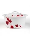 Sprinkle your table with vibrant red flowers with the light and breezy Pure Red covered casserole from Mikasa. The classic shape makes this dinnerware and dishes collection ideal for everyday use while the airy, organic design also makes a festive dinner party set.