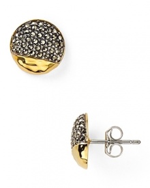 Have a golden moment with this pair of marcasite dipped earrings from Judith Jack. Easy modern, these simple studs shine from desk to dinner.