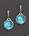 Coolly shimmering doublets of turquoise and mother-of-pearl add moonlit glamour to silver settings. By Judith Ripka.