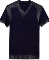 Pair this t-shirt from Guess with a sharp pair of denim, the subtle graphic and coated look gives it a fresh look.