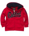 Make his playtime a cozier time with this warm Osh Kosh hooded sweatshirt.