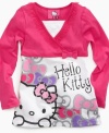 Layer her up in this graphic tunic from Hello Kitty, with adorable sparkles that will make her style shine.