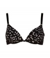 Serve up sexy style in this animal print-covered balconette bra from Stella McCartney - Molded full cups, underwire, adjustable straps, all-over animal print - Perfect under any outfit or paired with a matching bra for stylish lounging