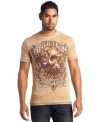 Hit the road with casual style wearing this skull-trucker t-shirt from Affliction.