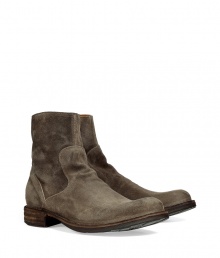 Stylishly distressed, these rugged-cool boots from Fiorentini & Baker bring a vintage-inspired aesthetic to your casual basics - Round toe, distressed suede, chunky heel, side zip closure - Pair with straight leg jeans, a cashmere pullover, and a biker jacket