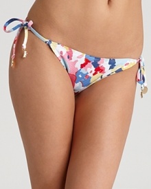 From Juicy Couture, a classic bikini bottom in a colorful print for a burst of bold style.