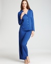 Pajama perfection, this transitional Natori set features a long-sleeve top and lightweight knit pants.