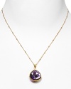 Coralia Leets, a celeb favorite, has created a regal, faceted purple quartz pendant to spark your wardrobe.