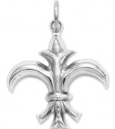 Royal roots. Add this iconic symbol of France for a dignified look. 14k white gold charm features a petite Fleur de Lis. Chain not included. Approximate length: 1 inch. Approximate width: 4/5 inch.