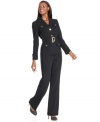 A new take on safari chic, Tahari by ASL's petite pantsuit mixes utility pockets with a chic belted silhouette for a weekday look that's perfectly polished.