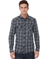 Modern Western details give this Buffalo David Bitton shirt a shot of ranch-hand cool. (Clearance)