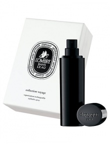 Your favorite eau de toilette goes everywhere you go in its simple, oval-shaped, black bakelite spray. The top of the cap is subtle engraved with the Dipytque Paris signature. The generous bouquet of classic roses and dark fruit. Comes in a boxed set ready to use with three refills, 0.4 oz. each. 