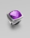 From the Albion Collection. A radiantly faceted amethyst glows within a smooth setting and band of sterling silver with rich rope-textured detailing. Amethyst Sterling silver About 1 square Imported