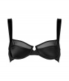 Bring instant sex appeal to any look with this semi-sheer bra from Kiki de Montparnasse - Underwire, thick adjustable straps, soft cups with sheer cut-out, back hook and eye closure - Style with a low cut blouse or pair with matching panties for stylish lounging