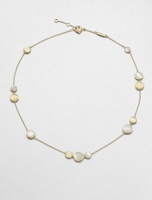 From the Jaipur Resort Collection. A graceful chain is dotted with discs of hand-engraved, brushstroke textured 18k gold and lustrous mother-of-pearl in this design of understated elegance.Mother-of-pearl18k yellow goldLength, about 16Lobster claspMade in Italy