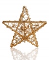 A shining star, this unique tree topper from Kurt Adler combines the natural beauty of rattan with the soft glow of Christmas lights.