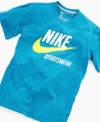 Boost his performance with this bold t-shirt from Nike.