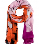 An easy way to work a pop of color into your outfit, Diane von Furstenbergs washed silk chiffon scarf is both uplifting and chic - Sheer washed silk chiffon - Wrap around tailored sheath dresses or pair with a boyfriend blazer and tee