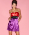 Expert colorblocking makes this strapless dress from Trixxi an on-trend choice for any celebratory occasion!