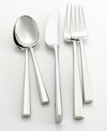 The Malmo flatware collection from kate spade new york redefines the modern look with precision lines and uniquely sloping, tube-like handles.