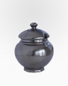 A charming breakfast companion, handcrafted in pewter with classic lines and color that matches any decor. Includes lid Pewter 4½H X 4 diam. Dishwasher safe Imported 