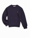 THE LOOKRibbed crewneck Pullover style Long ribbed cuff sleeves Embroidered whale chest logo Ribbed hemTHE MATERIALCottonCARE & ORIGINMachine wash Imported