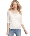 Add texture to your trove of tops with this sheerly cute style from American Rag - a great choice for layered looks!