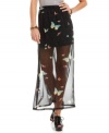 Spread your wings and prepare to fly to a higher level of style in this butterfly print maxi skirt from American Rag!