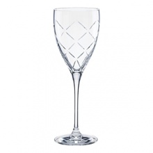 Diamond-shaped cuts delicately catch the light in these classic goblets from kate spade.