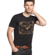 Upgrade your casual style with this hip graphic t-shirt from Armani Jeans.