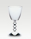 A Deco-inspired design mouthblown in France from clear crystal with a wide bowl and angular stem. From the Vega Collection 7 high Hand wash Handmade in France 