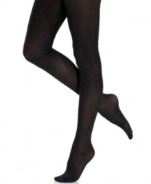 Get spotted in these pretty optque tights from HUE, featuring a petite polka dot pattern that's instantly eye-catching.