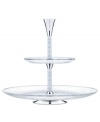 Make it a special occasion with the elegant Crystalline two-tiered server from Swarovski. Glass plates for serving chocolates, fruit or petit fours are suspended between a column of 600 shimmering crystals and below a multi-faceted top for resplendent shine.