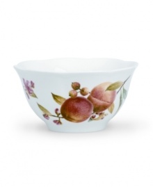 Bring the orchard indoors with this charming rice bowl from Lenox. Splashes of cheerful color and a fresh, vibrant fruit pattern lend your table a welcoming radiance. (Clearance)