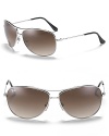 A bubble wrap aviator with a sleek double bridge silhouette and gradient lenses.