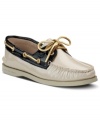 What a dreamboat. Sperry Top-Sider decked out the A/O boat shoes with shining patent leather for a pretty finish.