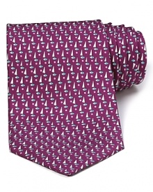 Anchor your attire with this classic, refined tie in plush silk from Salvatore Ferragamo.