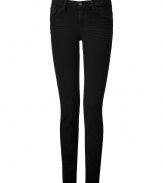 Effortlessly sexy and stylish, these skinny jeans are a must-have closet staple - Dark stretch denim has a hint of Spandex for a curve-hugging fit - Wear for work with flats, silk blouse and a blazer, or with a sequin tank and booties for a chic, downtown party