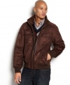 Keep warm as you jet into the day or night with this classic faux shearling aviator jacket by Sean John.