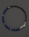 John Hardy Men's Naga Silver Double Wrap Stainless Steel Link Bracelet with Lapis Lazuli