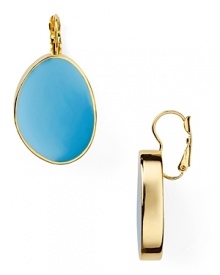 Take your jewel box in a retro direction with Kenneth Jay Lane's enamel and gold-plated earrings. In a highlighter blue, this pair is a mod color-pop.