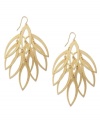 Make a splash. Cascading cut-out drops adorn Style&co.'s chic chandelier earrings. Crafted in gold tone mixed metal with a textured surface. Approximate drop: 3-1/2 inches.