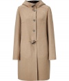 Timeless classic styling gets a sleek luxe finish in Jil Sanders virgin wool hooded coat, finished with toggle closures for streamlined modernity - Hooded, button and toggle closures, side slit pockets, houndstooth lining, relaxed slim fit - Pair with jeans, tailored trousers, and fitted knit dresses