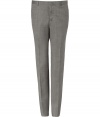 Streamlined and stylish, these slim fit trousers from Jil Sander offer a modern approach to workweek sleek - Flat front, belt loops, off-seam pocket, back welt pockets with buttons, straight slim fit with creasing at leg - Style with a long sleeve tee or classic button down and a matching blazer