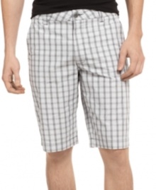 In or out of season, you can't beat the casual cool look of these plaid shorts from Kenneth Cole Reaction.