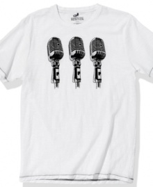 Speak up with some amplified style wearing this t-shirt from Kenneth Cole Reaction.