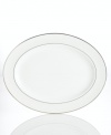 Modern yet timeless, this fine china platter is sure to satisfy the style-hungry host. From Lenox dinnerware, the dishes from the Opal Innocence Stripe collection are simply dressed in cream and white stripes and finished with a polished platinum trim, creating an ultra-chic setting to enjoy celebratory meals. Qualifies for Rebate